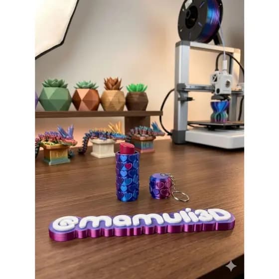 Chaveiro Porta batom de corações para o dia das mães/batom/coração/maquiagem/presente/mãe/suporte/3d