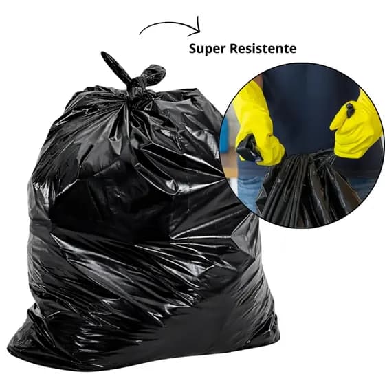 Saco Lixo Reforçado 50 Litros Com 100un Boca Larga 63x80cm