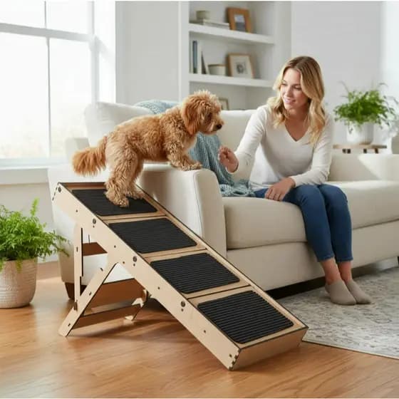 Rampa Pet Cachorro Antiderrapante Com Regulagem De Altura
