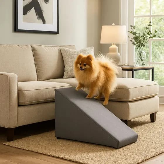 Rampa para Pet Cachorro Subir na Cama Sofa Tecido Linho