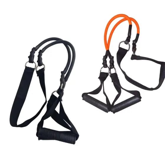 kit Rubber Elástico Borracha Multifuncional com pegador para Exercícios funcionais alongamentos Média e Forte
