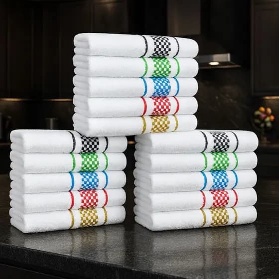 Kit Panos De Prato Atoalhado Premium 45x70 Cm 100% Algodão Cozinha Felpudo Jacquard