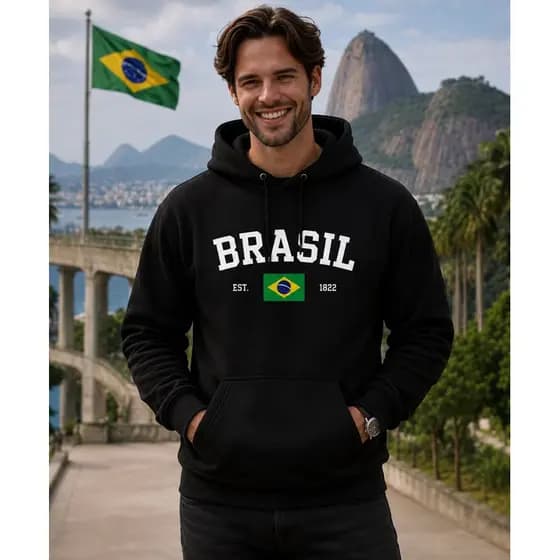 Moleton brasil copa do mundo. Algodão Premium 10