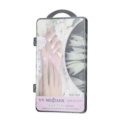 Decoração de UNhas femininas Clipes para unhas Use clipes falsos europeus e americanos para unhas 100 peças em caixa Clipes para unhas pontiagudas estilo francês
