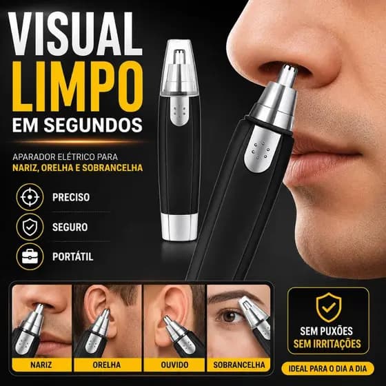 Cortador Aparador de Pelos Nariz Ouvido Sobrancelha Elétrico Portátil Removedor Facial Unissex