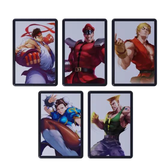 Kit de 5 Quadros Decorativos Tema Gamer Street Fighters - Decoração de Parede com Moldura PS 30x20cm