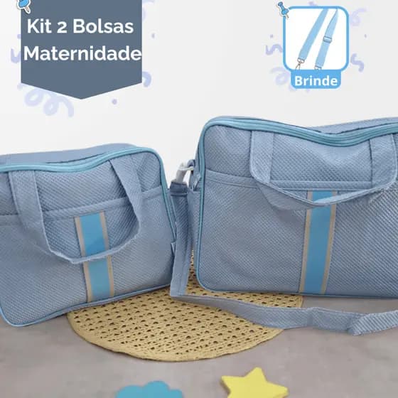 Kit 2 Bolsas Bebê Saída Maternidade Menino e Menina Mala Com Zíper Impermeável Varias Cores