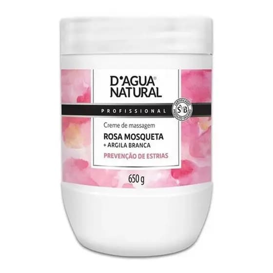 Creme Rosa Mosqueta + Argila Branca 650g - D'água Natural
