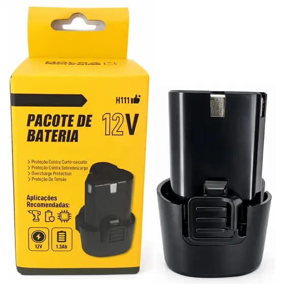 Bateria 12V 1.3Ah Recarregável Para Parafusadeira e Furadeira H1111