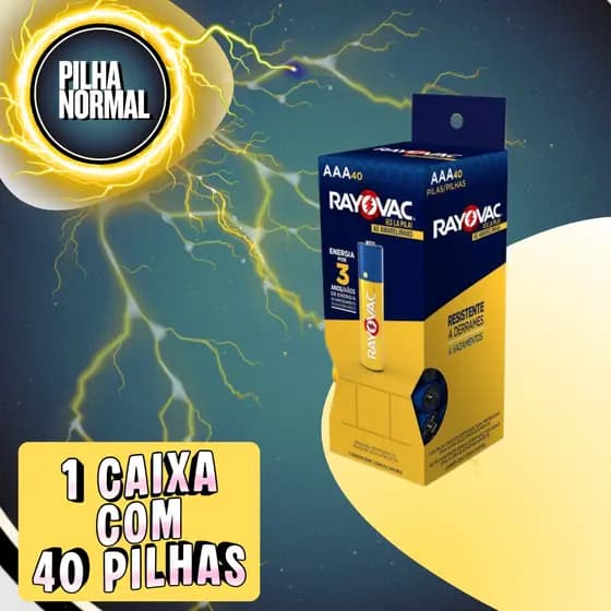 Rayovac 1 Tubo de AAA Palito com 40 Unidades