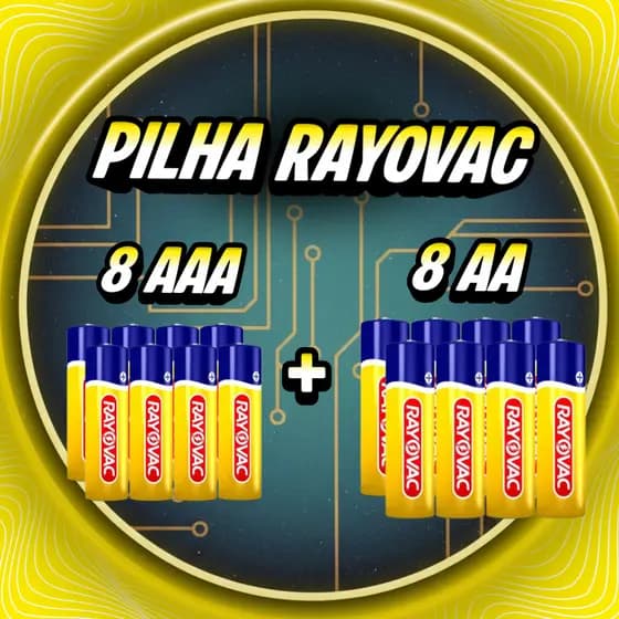 Rayovac 8 AA Normal + 8 AAA Palito ou Escolha sua Quantidade