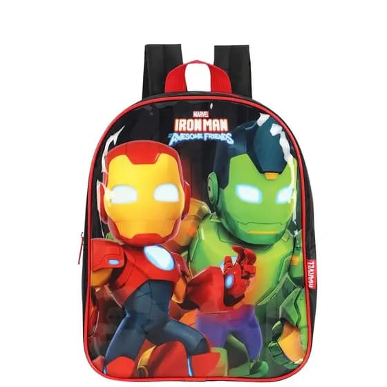 Mochila Costas Homem De Ferro E Hulk Creche Marvel Escolar Infantil Luxcel