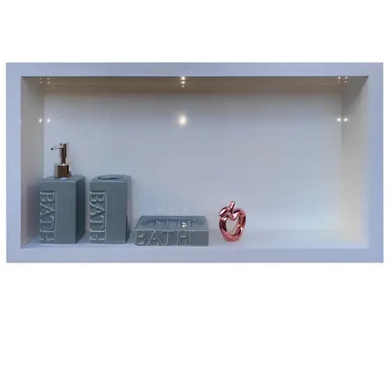 Nicho de Porcelanato Branco Para Banheiro 60x32cm Embutir