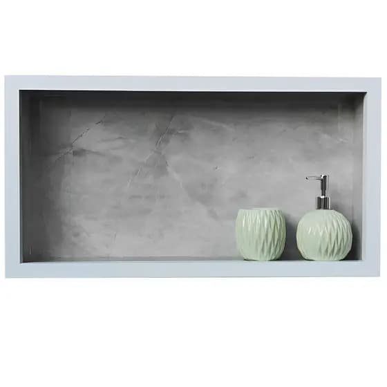 Nicho de Porcelanato Cinza Pulpis Banheiro 60x32cm