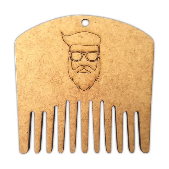 Alinhador Pente Modelador P/ Barba Madeira Barbeiro