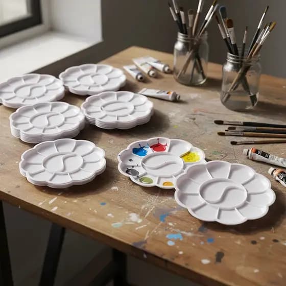 Paleta de Tinta Godê Flor Para Pintura 12 Cavidades Plástico