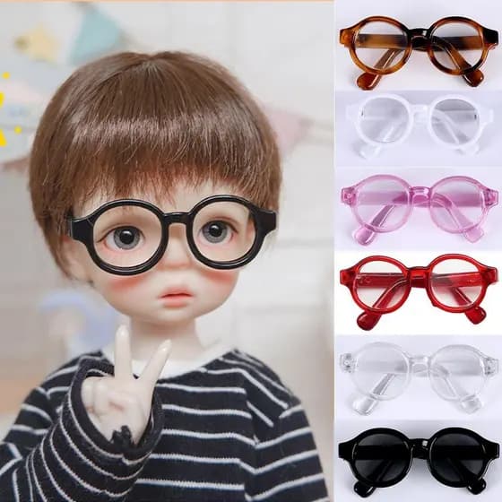Mini Óculos De Boneca SHENGDA , Armação Redonda Multicolorida De Plástico , Acessório Em Miniatura
