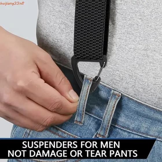 Suspensórios De Trabalho HUIJIANG , Resistentes Com 3 Fechos De Pinça Tipo Y , Elásticos Elegantes Para Calças