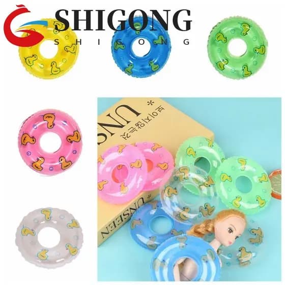 SHIGONG Mini Anéis De Brinquedo De Natação , Anel Em Miniatura Para Casa De Bonecas De PVC Inflável , Acessórios