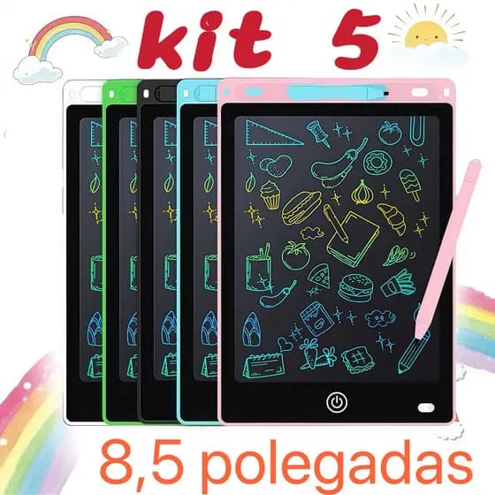 Kit 5 Lousa Mágica Tela Lcd Tablet Infantil De Escrever E Desenhar 8.5 Polegadas brinquedo infantil Para