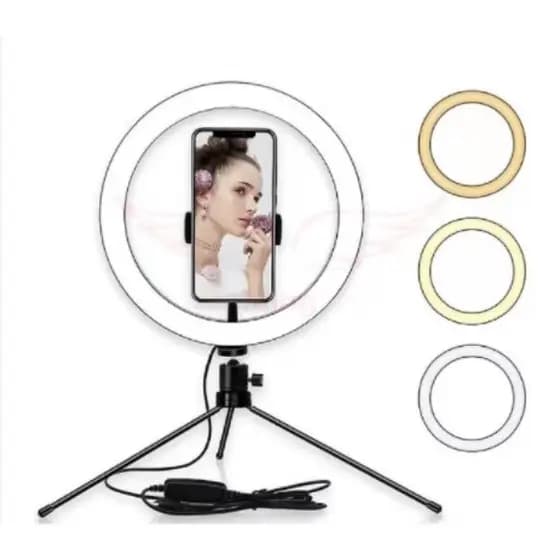 Ring Light 8 Polegada 20cm Com Mini Tripé + Suporte Celular ming