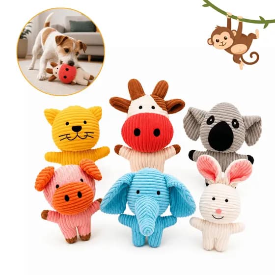 Brinquedo para Cachorro Pet Mordedor Pelúcia Animais Selva