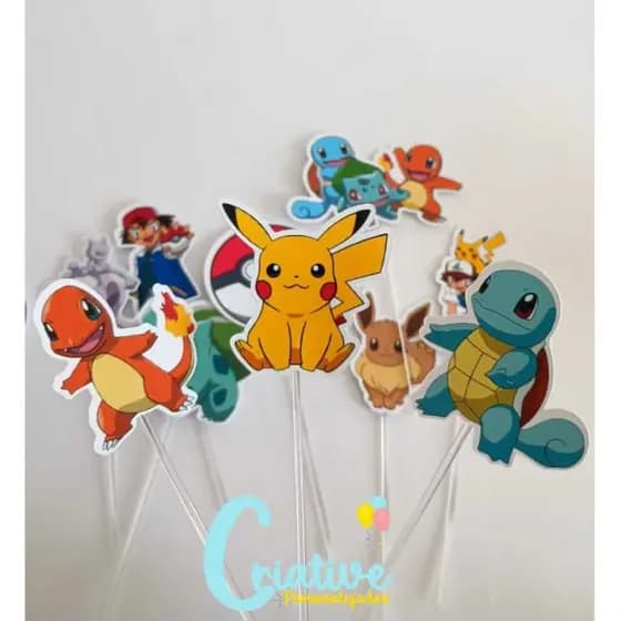 Toppers/Tags Doces Pokémon – Topper para Brigadeiro, Festa Infantil, Aniversário,festa, enfeite doce