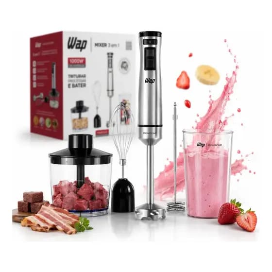 Mixer 3 em 1 Processador Portátil Inox Prosdócimo Wap