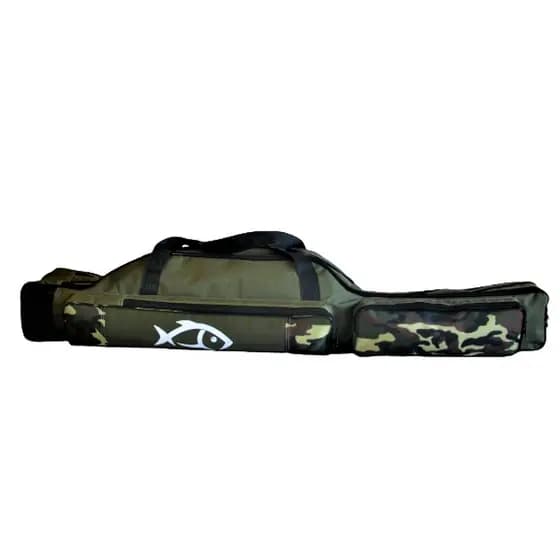 Capa bolsa porta varas pesca camping 3 repartições e 2 bolsos 1,50 mt