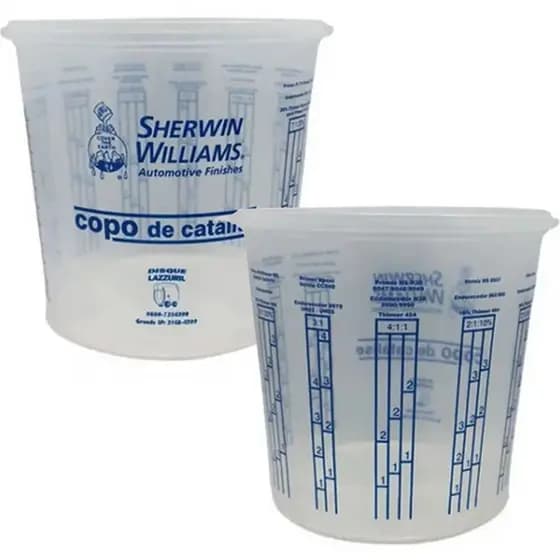 Kit 2 Copos de Catálise com Tampa Diluição de Produtos 450ml Sherwin Williams