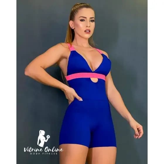 Macaquito / Macaquinho Com Bojo Em Suplex Extra Fitness 01/ Moda Feminina Academia