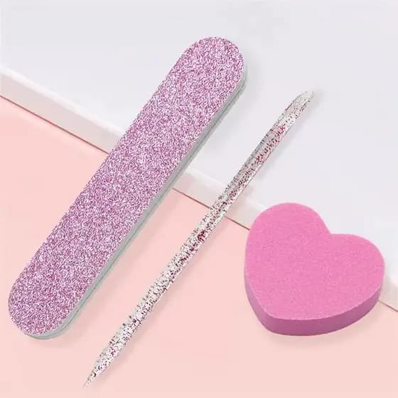 Conjunto Kit 3 peças acessório manicure Pedicure unha Portátil