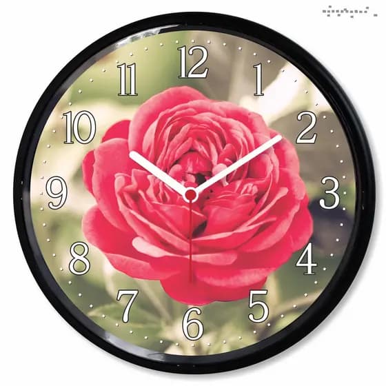 Relogio Parede Rosa Vermelha Flor Decorativo Primavera Presente Casa Sala Cozinha