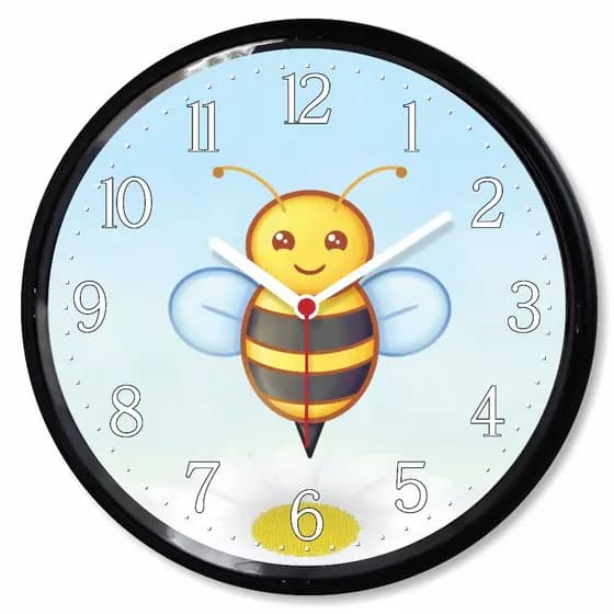 Relógio Parede Abelhinha Abelha Decoracao Quarto Criança Infantil Educativo Sala Presente
