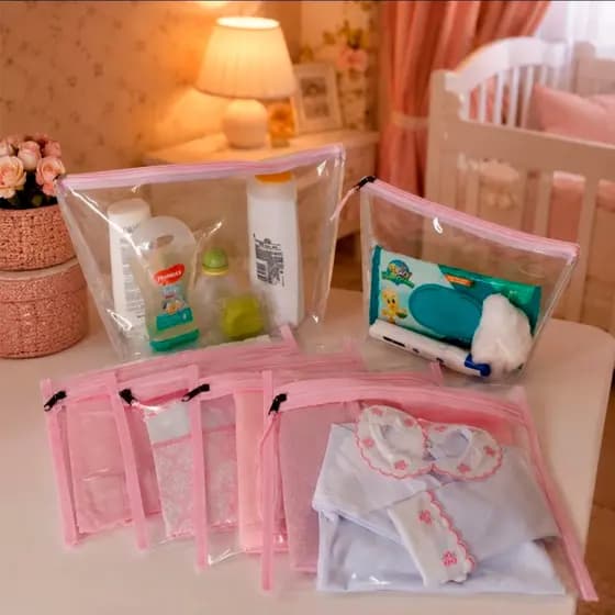 6 saquinho maternidade organizador 2 necessere + tag descrição troca