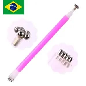 Caneta Magnética 3D Com Cabeça Dupla Para Arte De Unha/Ferramenta Manicure/Gel UV