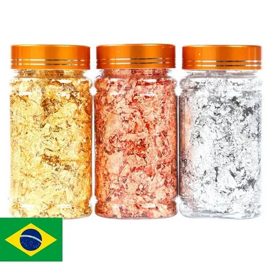 Kit 3 Cores Folha De Ouro Decorativo 10g