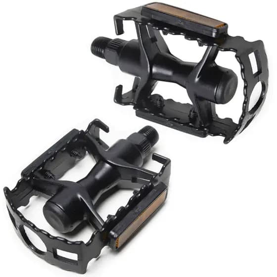 Pedal Aluminio Bicicleta Rosca Grossa 9/16 Ingles Com Refletor Preto