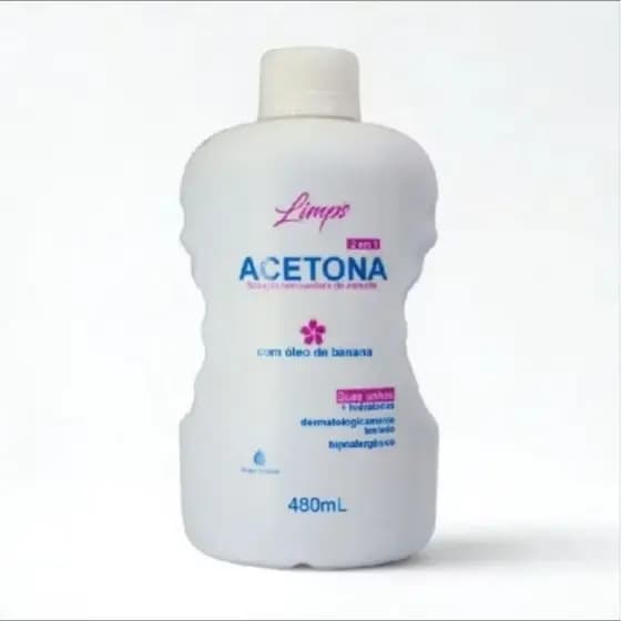 Removedor de Esmalte - Acetona Cruzeiro Limpp’s 480ml 2 em 1 com Óleo de Banana – Remove Esmalte sem Ressecar