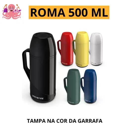 Garrafa Térmica Café Roma 500ml Litro Unitermi Leite Água Chimarrão