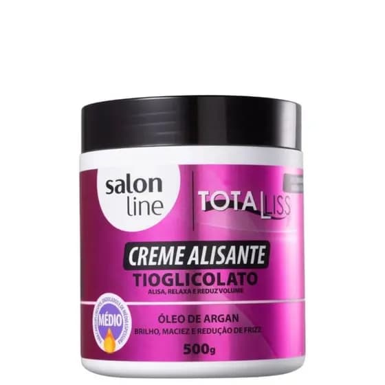 Creme Alisante Tioglicolato Salon Line Óleo Argan Médio 500g