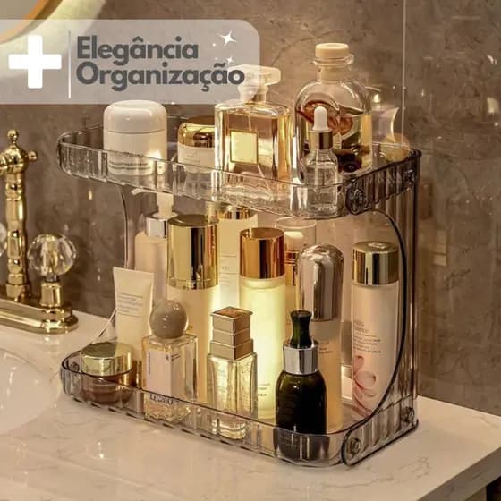 Prateleira Organizador Diamante Acrílico Porta Maquiagem Suporte Multiuso De Mesa