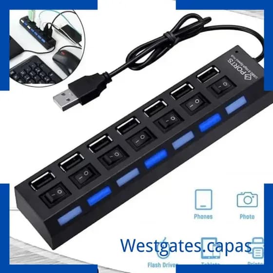 USB Adaptador USB Multi Portas Use Power Adapter Extensor USB 3.0 PC Acessórios para computador Switch USB para Laptop