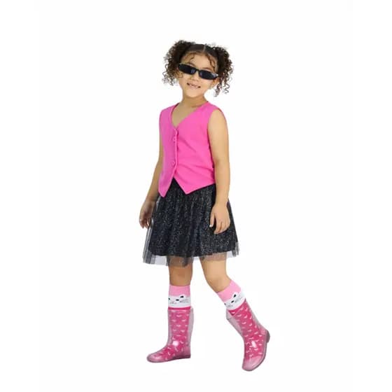 Saia de Tule Com Forro Infantil Glitter Brilhante Fantasia