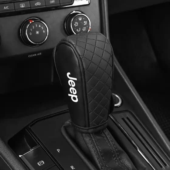 Capa de Couro para Manopla de Câmbio de Carro, Capa para Alavanca de Câmbio de Jeep Renegade Compass Wrangler JK