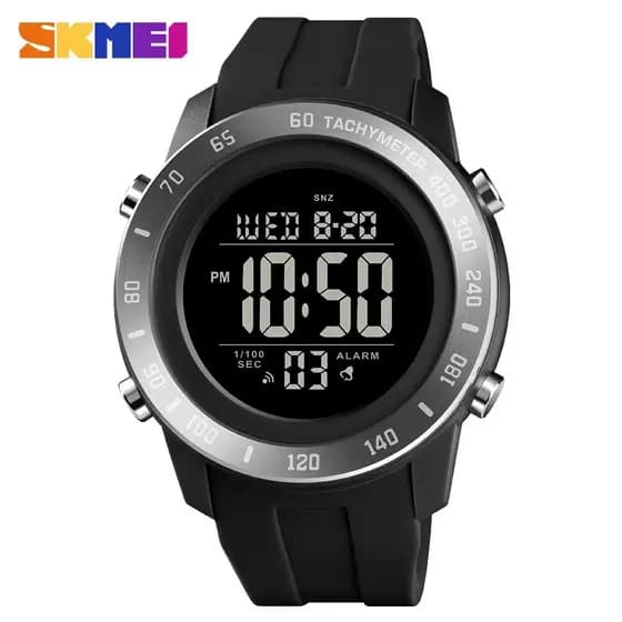SKMEI 1524 Para Homens Contagem Regressiva Do Cronômetro À Prova D'água montre homme Big Dial Sport Men Watch 2 Time LED Relógios De Pulso Digitais