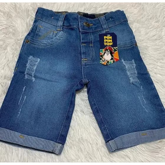 Bermuda Jeans Infantil Menino Possui Regulagem Interna