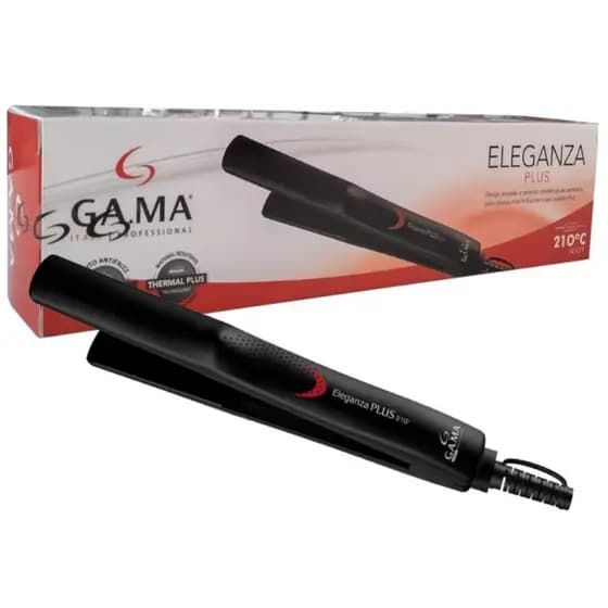 Chapinha Alisadora de Cabelo GA.MA Italy Eleganza Plus 210ºC Preta Bivolt-Original -C/ NF e Garantia