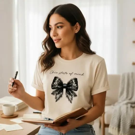 blusa Feminina Off White com Laço Camiseta Chic Confortável premium