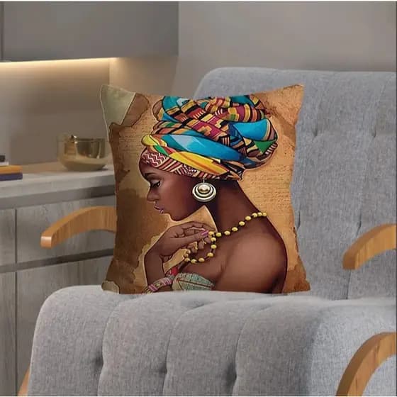 Capa Unitária para almofada / Capa para almofada estampada Afr/ Capa de almofada 43 x 43cm / Almofada estampa africana /